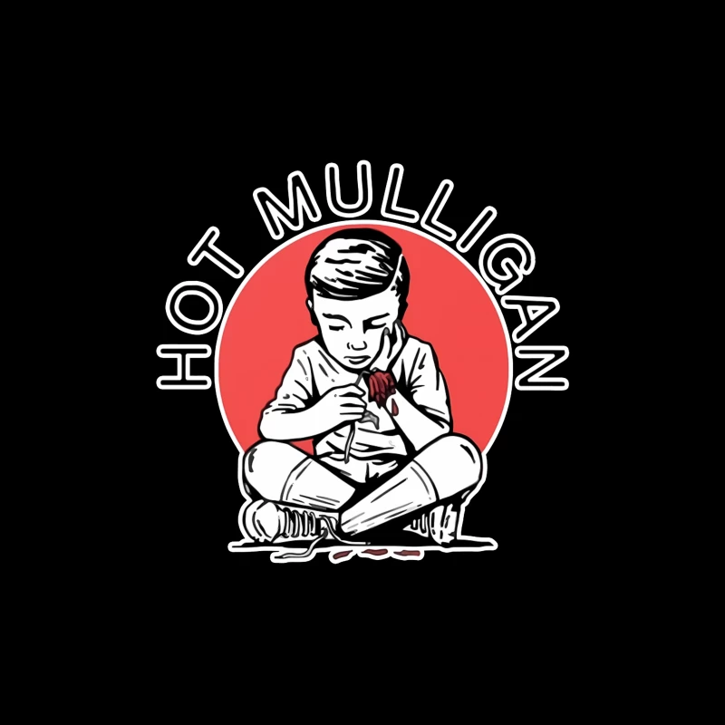 Hot Mulligan Band Logo with Retro Illustration Tapestry