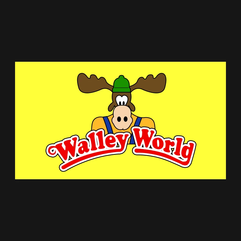 Walley World Amusement Park Cartoon Moose Mascot Logo Desk Mat