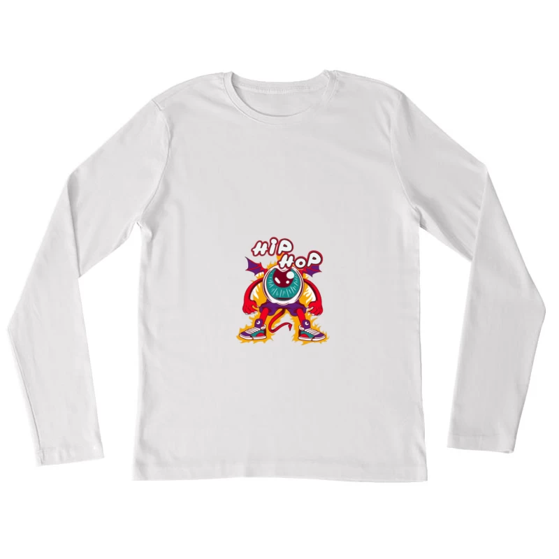 Hip-Hop Auge mit Flammen Damen Langarm T-Shirt