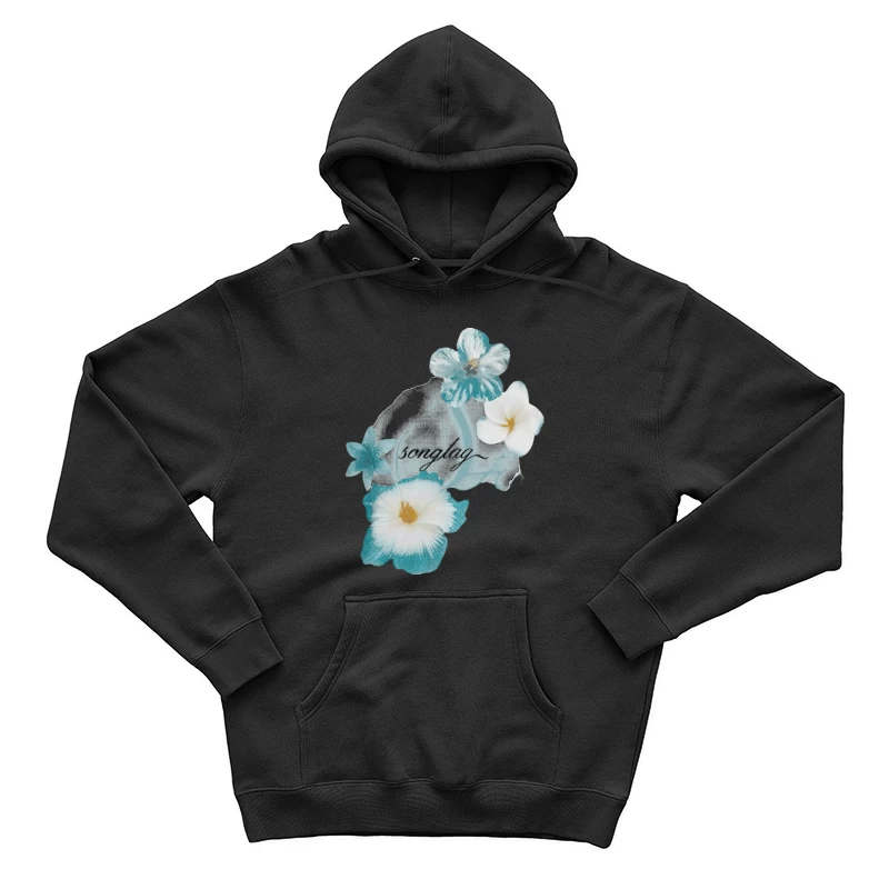 Blumen und Schriftzug Kunst Herren Pullover Hoodie
