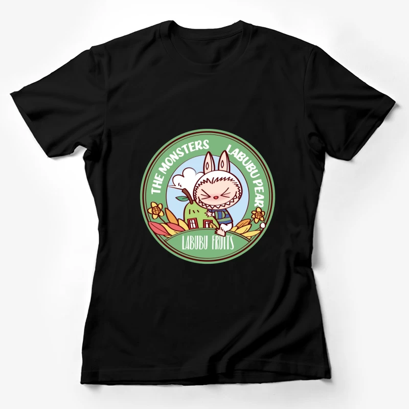 Lustiges Labubu-Früchtedesign Damen T-Shirt
