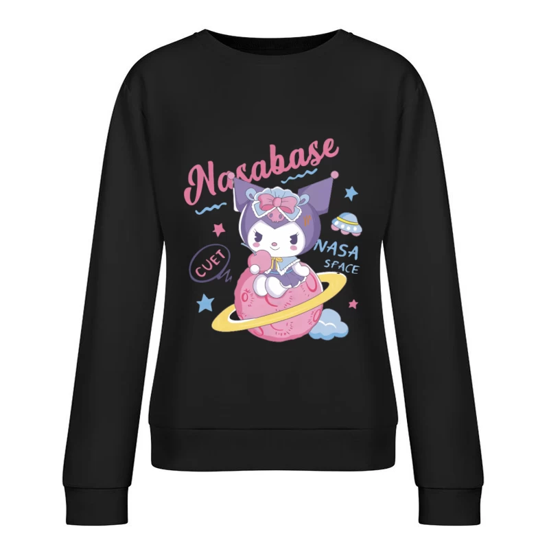 Kawaii Kuromi im Weltraum Damen Pullover Sweatshirt