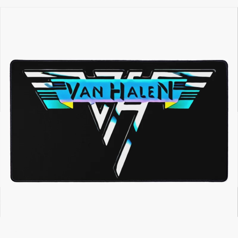 Van Halen Classic Band Logo in Retro 80s Style Desk Mat