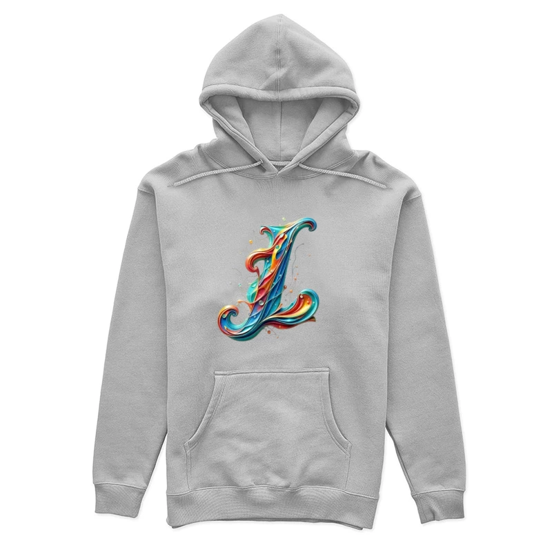 Ornate Quilling Typography: Colorful Letter L Design Female Pullover Hoodie