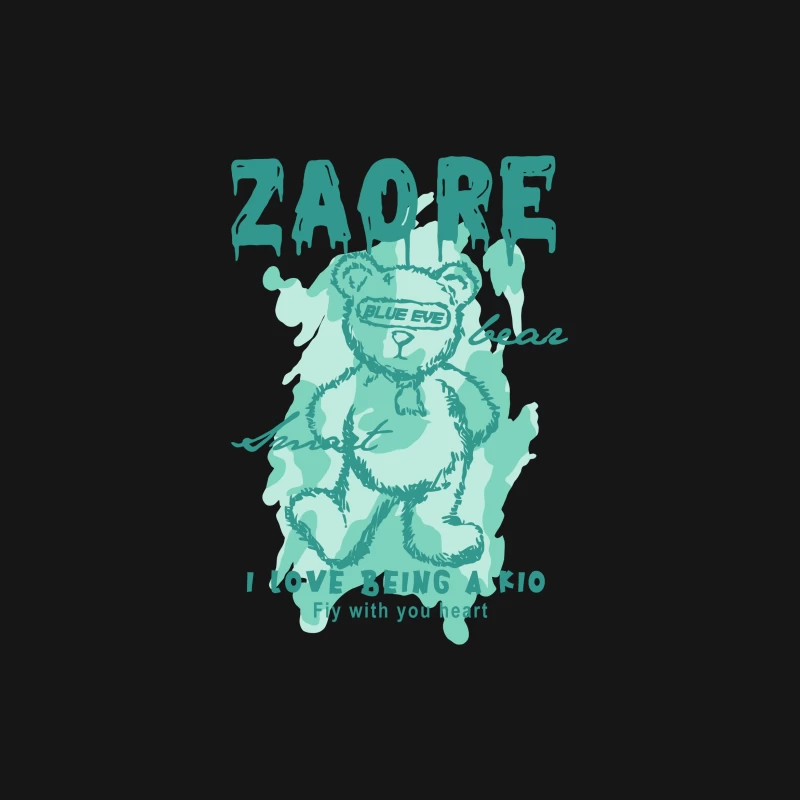 Graphic Design of a Cute Bear Illustration Male T-Shirt