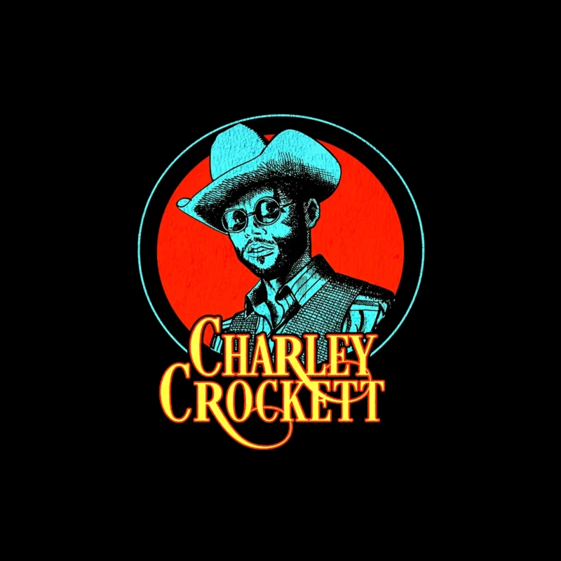 Vintage Charley Crockett Western Music Logo Design Throw Pillow