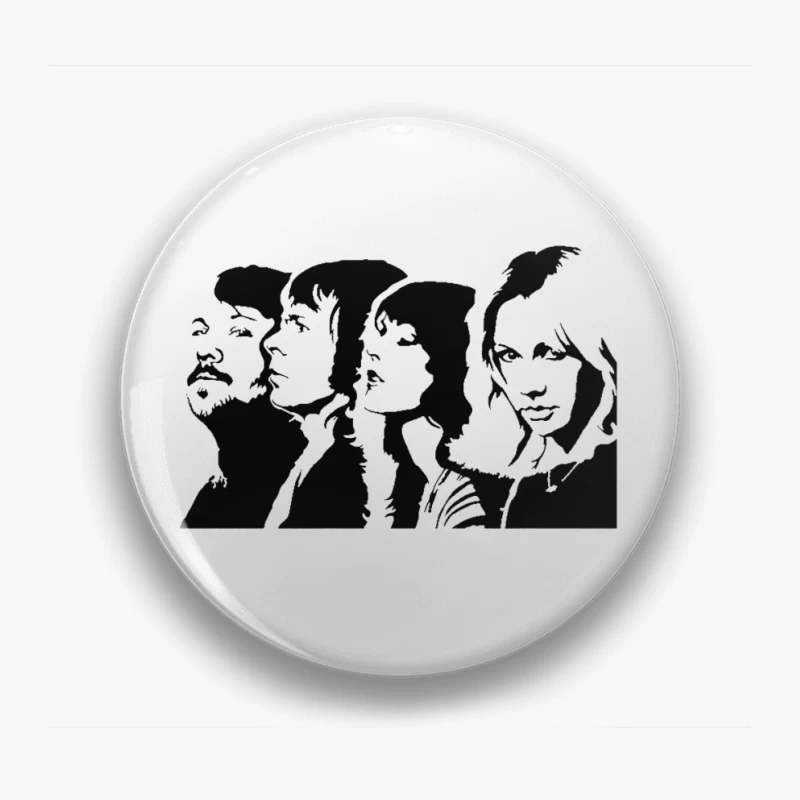 Abba Black White Pin