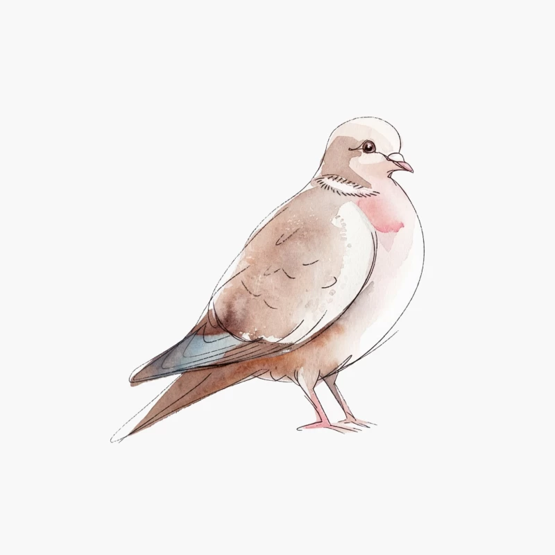 Watercolor Illustration of a Gentle Dove Cotton Tote Bag