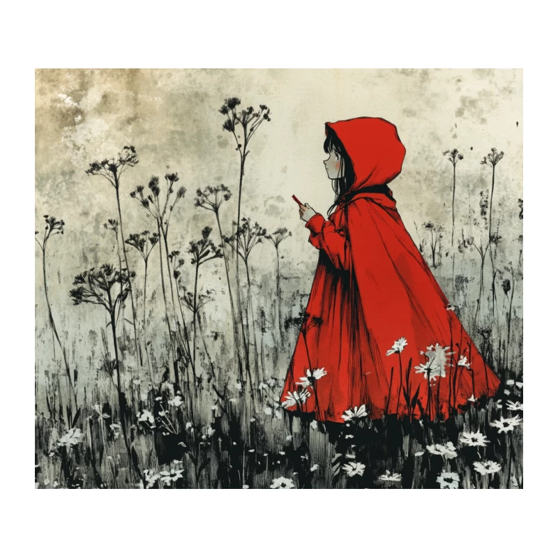 Little Red Riding Hood's Dark Journey Through the Wildflower Forest Tapestry