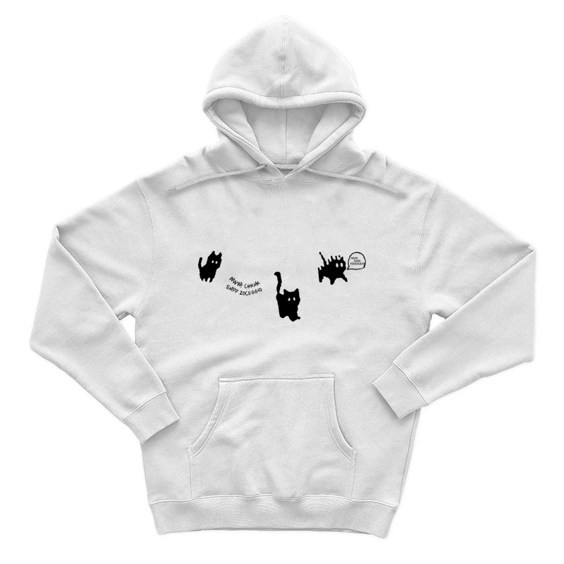 Niedliche Geisterkatzen mit Text Herren Pullover Hoodie