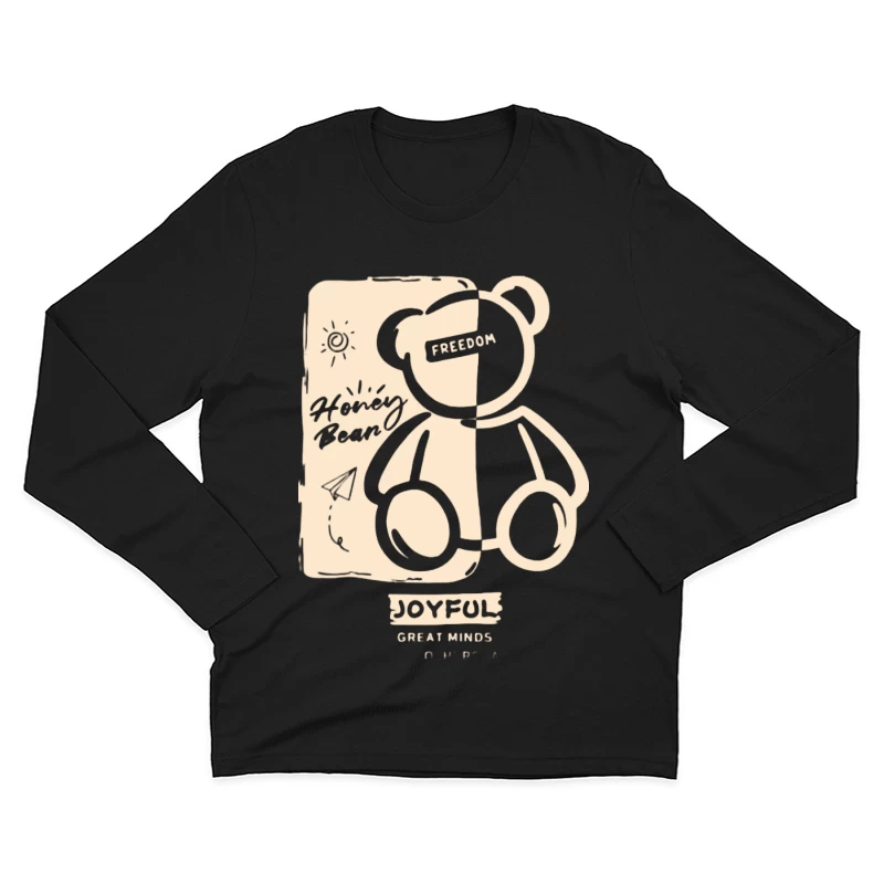 Fröhlicher Kuschelbär mit Freiheitsthema Herren Langarm T-Shirt