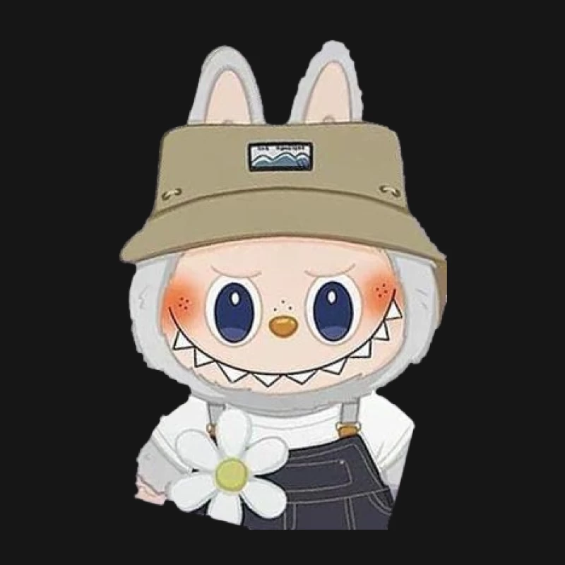 Niedlicher Cartoon-Hase mit Hut und Blume Damen T-Shirt