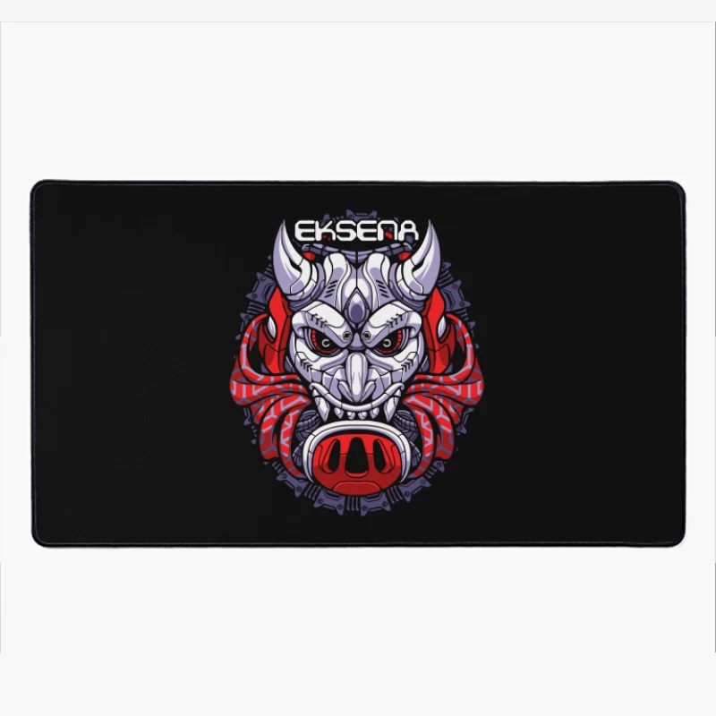 Fantasy Demon Mask Illustration Desk Mat