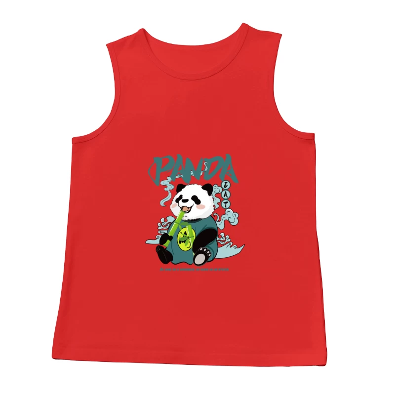 Lustiger Panda mit Bambus Herren Tanktops