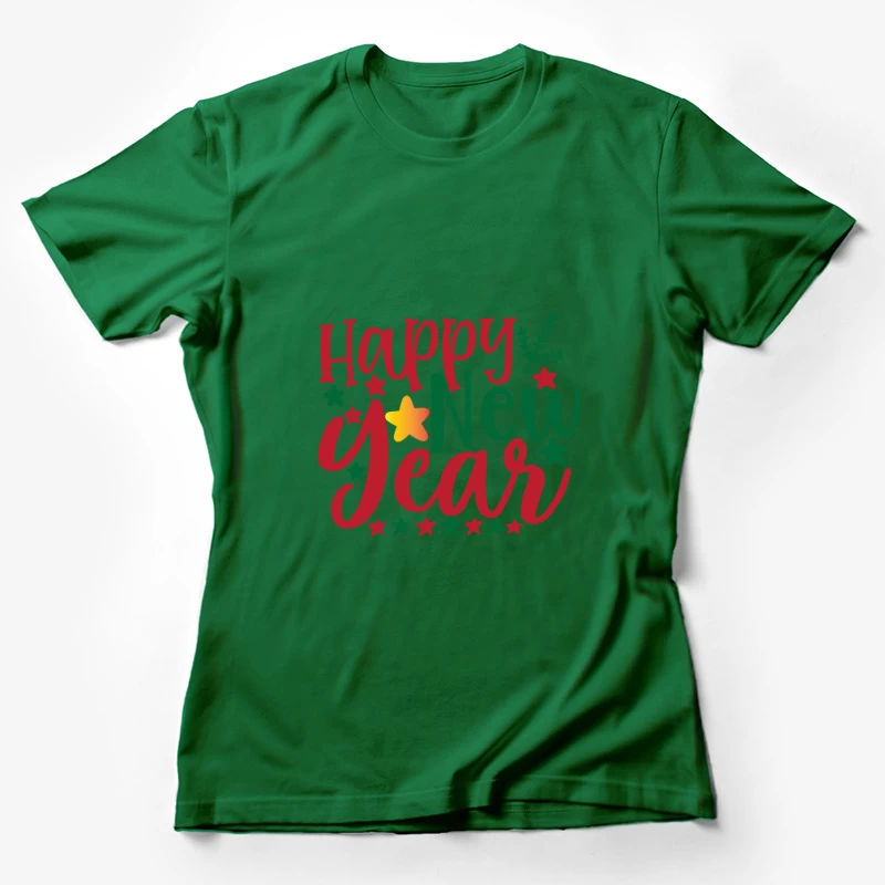 Carte de vœux du Nouvel An colorée Femme T-Shirt