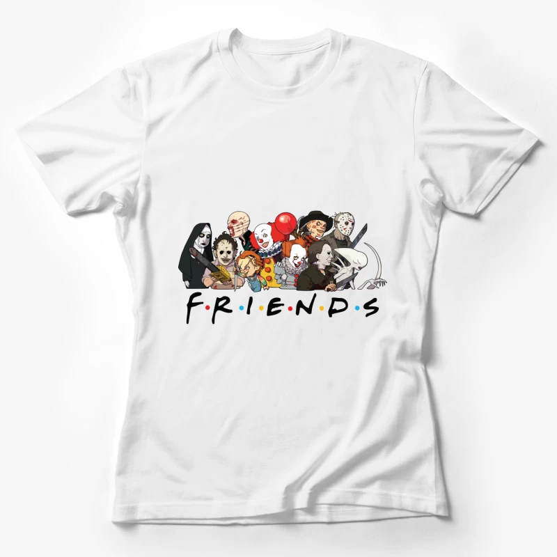 Horror Characters Parodying Friends Female T-Shirt