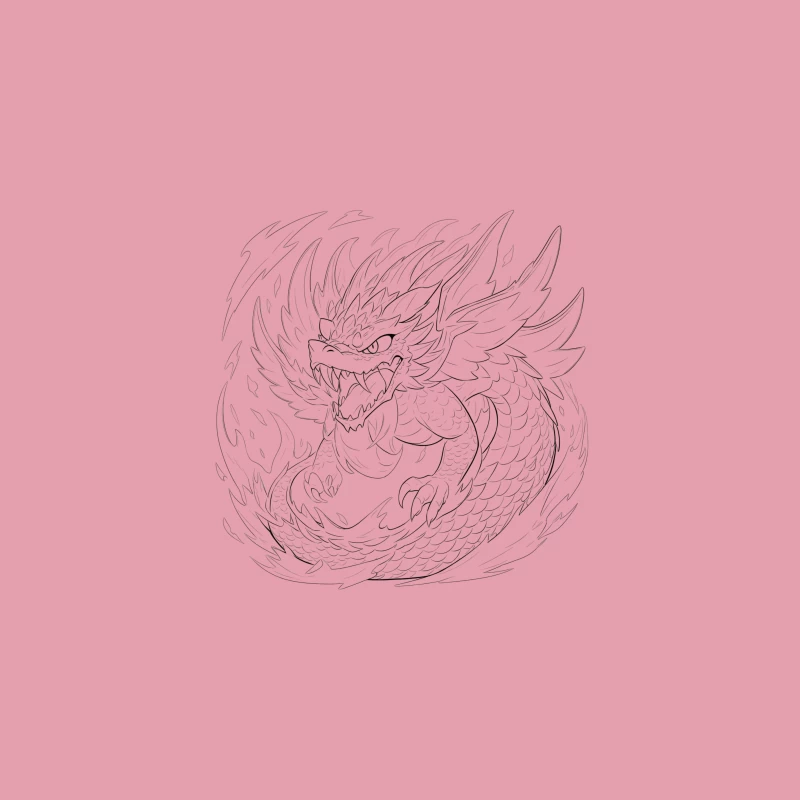 Fierce Dragon Breathing Flames Desk Mat