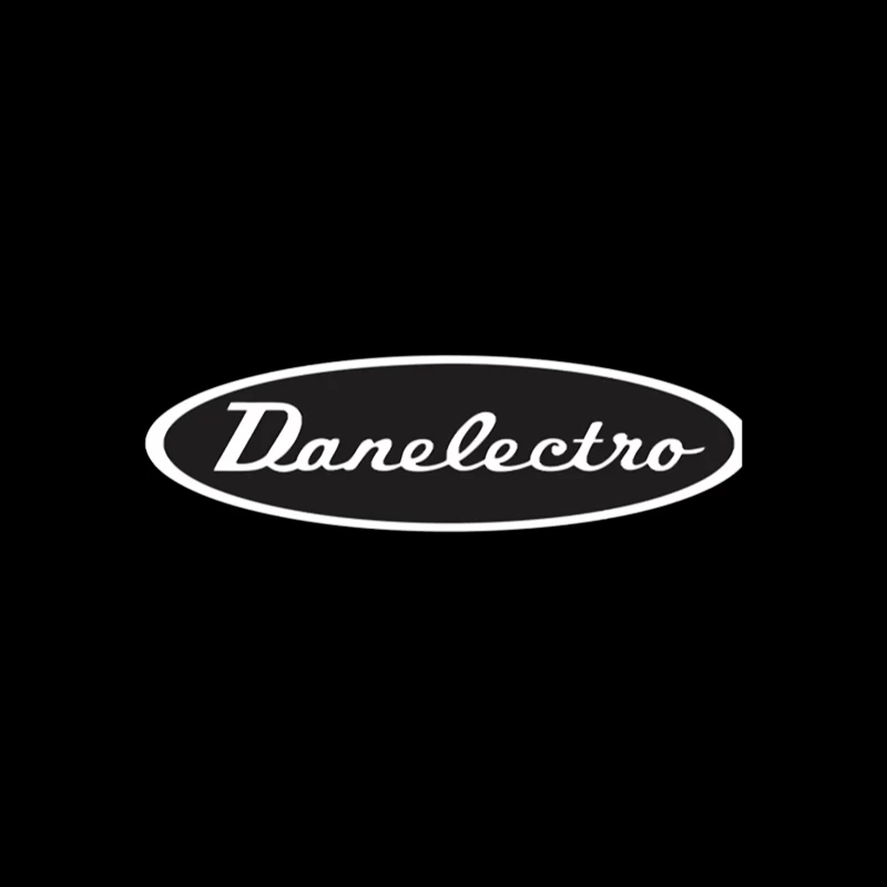 Vintage Danelectro Musical Equipment Logo in Black and White Desk Mat