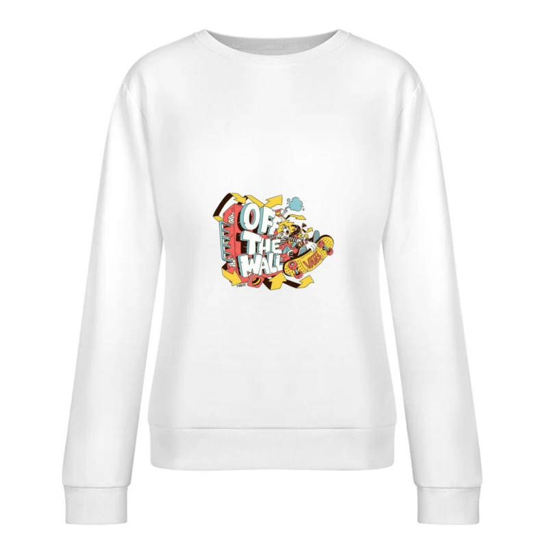 Vans Off The Wall Skateboard Design Damen Pullover Sweatshirt