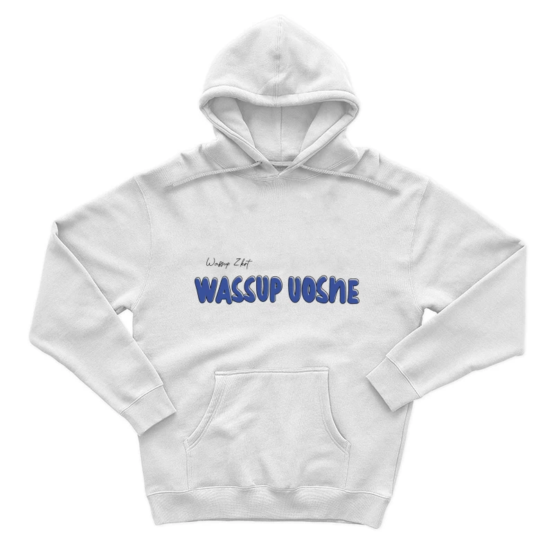 Moderne Schrift auf Blau Herren Pullover Hoodie
