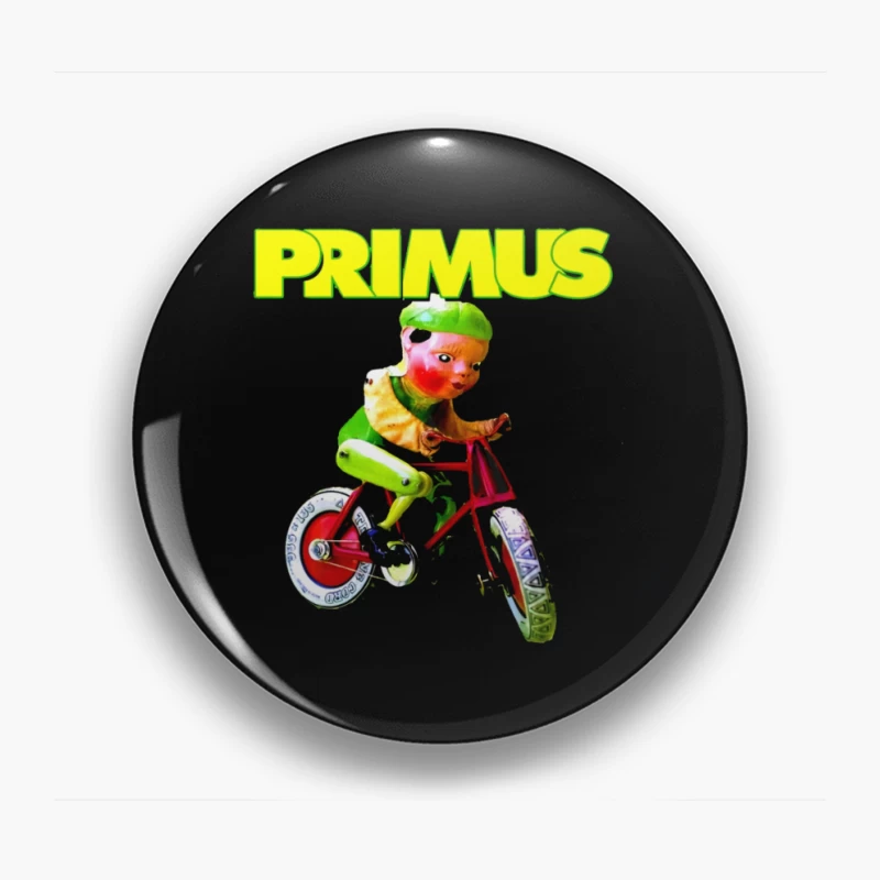 Primus Band Logo with Surreal Vintage Toy Bicycle Art Pin