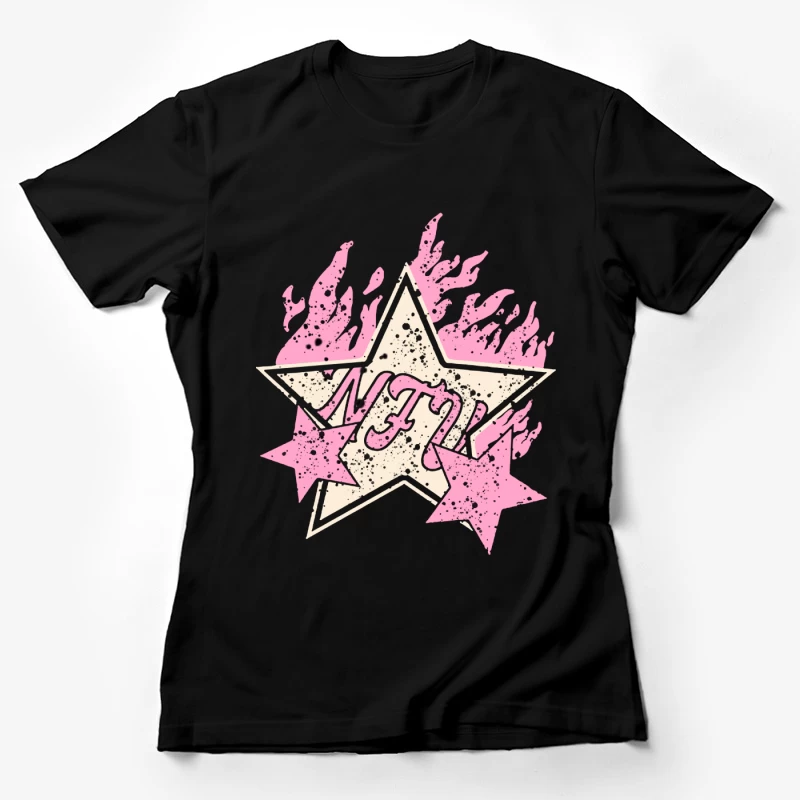 Flammender Stern Design Damen T-Shirt