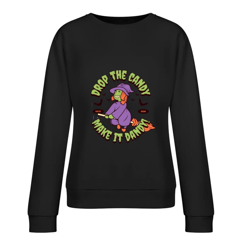 Hexe auf Besen: Niedliche Halloween-Grafik Damen Pullover Sweatshirt