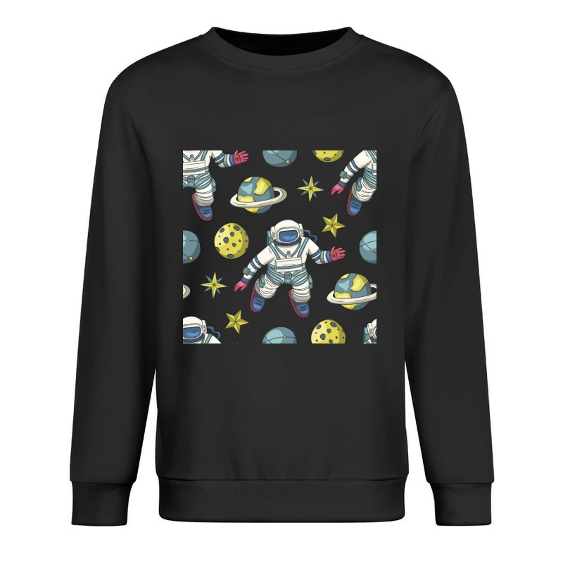 Astronauten und Planeten im Weltraum Herren Pullover Sweatshirt