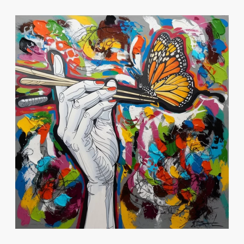 Surreal Butterfly Transformation: A Vibrant Abstract Creativity Pin