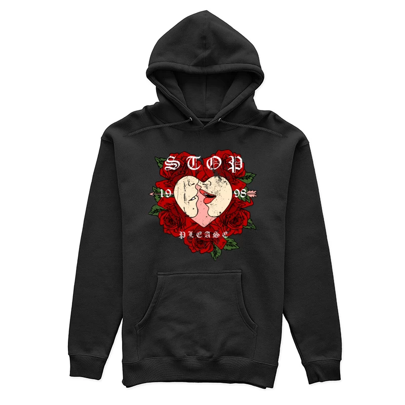 Design romantique avec cœur et roses Femme Sweat à capuche