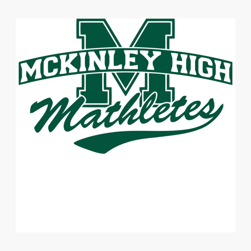 McKinley High Mathletes: Green and White School Logo Throw Pillow