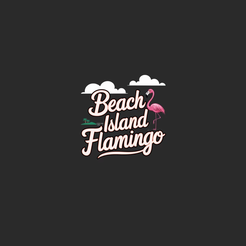 Tropical Beach Island Flamingo Logo Design Baseball Cap