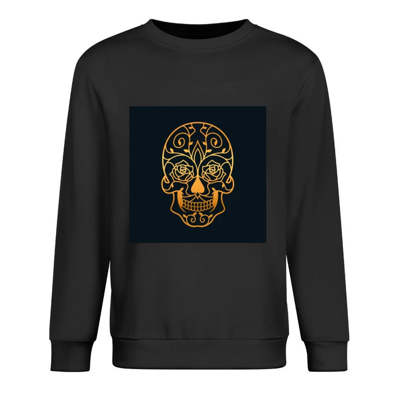 Crâne ornemental avec motifs floraux Homme Sweat-shirt à enfiler