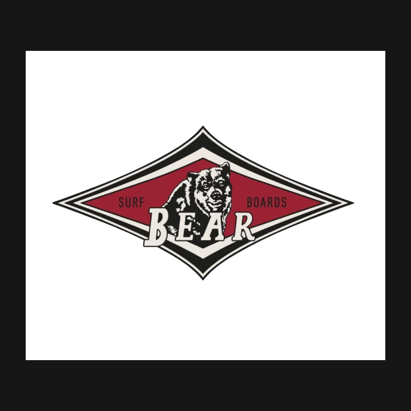 Vintage Bear Surf Boards Logo in Diamond Shape Mouse Pad