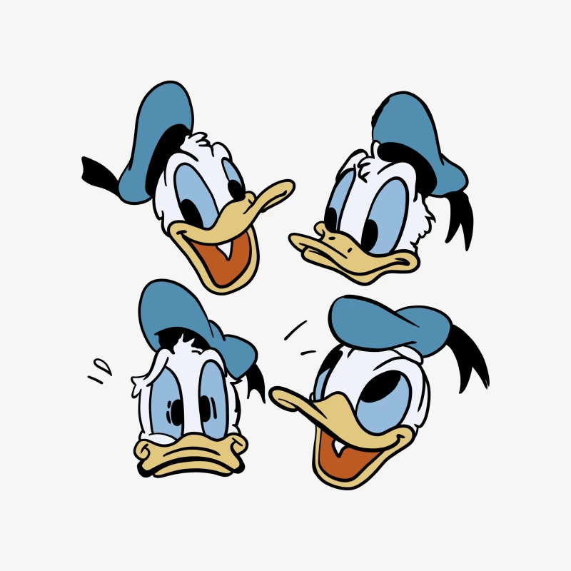 Donald Duck Köpfe mit unterschiedlichen Ausdrücken Damen Pullover Sweatshirt