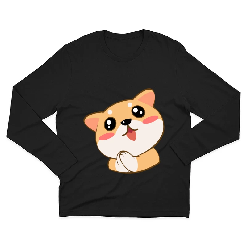 Niedlicher Cartoon-Welpe Herren Langarm T-Shirt