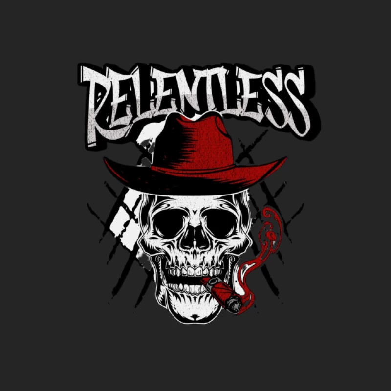 Relentless Schädel mit Hut und Zigarre Herren Pullover Sweatshirt