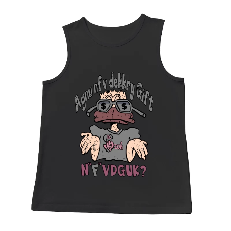 Surreale Karikatur mit Brille Herren Tanktops
