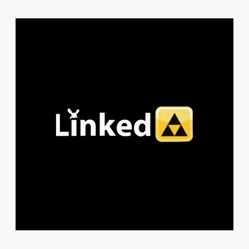 LinkedIn Logo with Triforce Gaming Symbol Throw Pillow