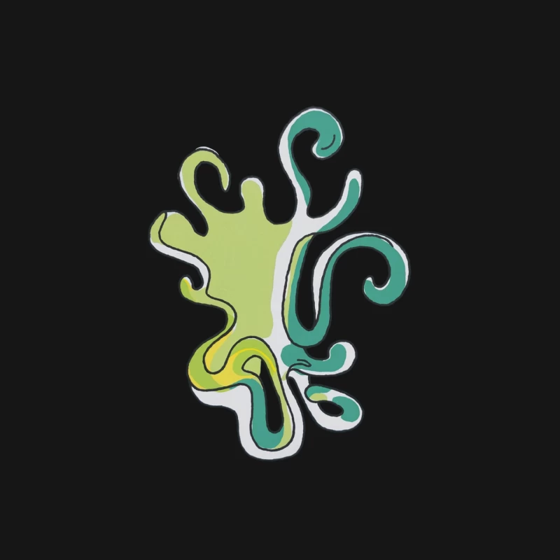 Abstract Organic Splash Design in Green and Teal Mouse Pad