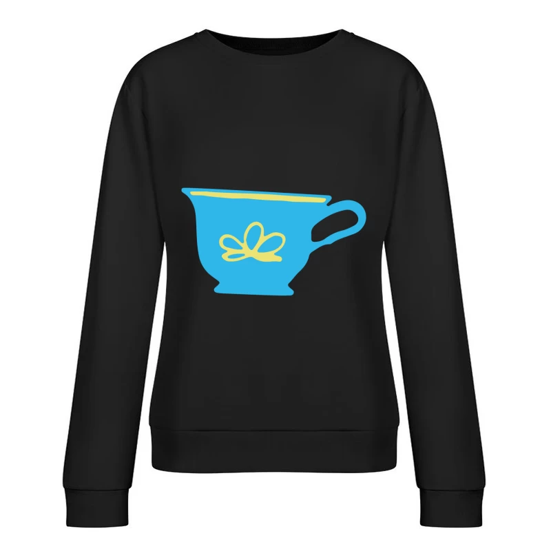 Tasse bleue avec motif déco Femme Sweat-shirt à enfiler