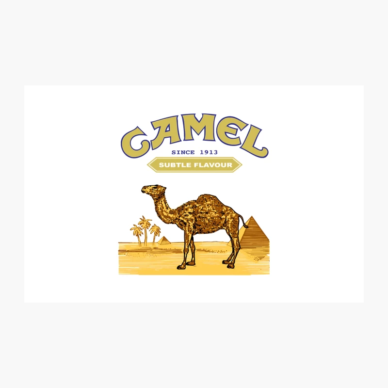 Vintage Camel Cigarettes Logo with Desert Scene Travel Mug