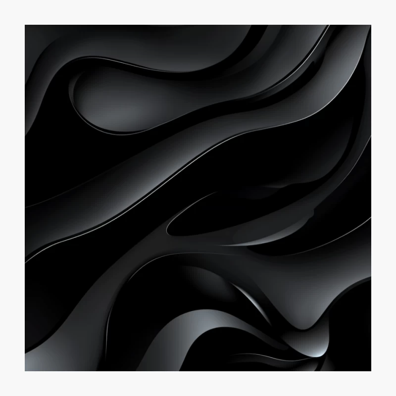 Abstract Wavy Black Texture: Dark Geometric 3D Minimalist Design Pin