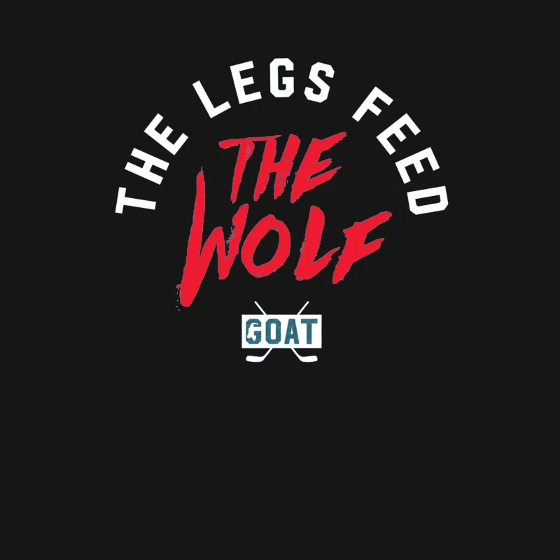 The Wolf and Goat Text Design with Minimalist Typography Male Long Sleeve T-Shirt