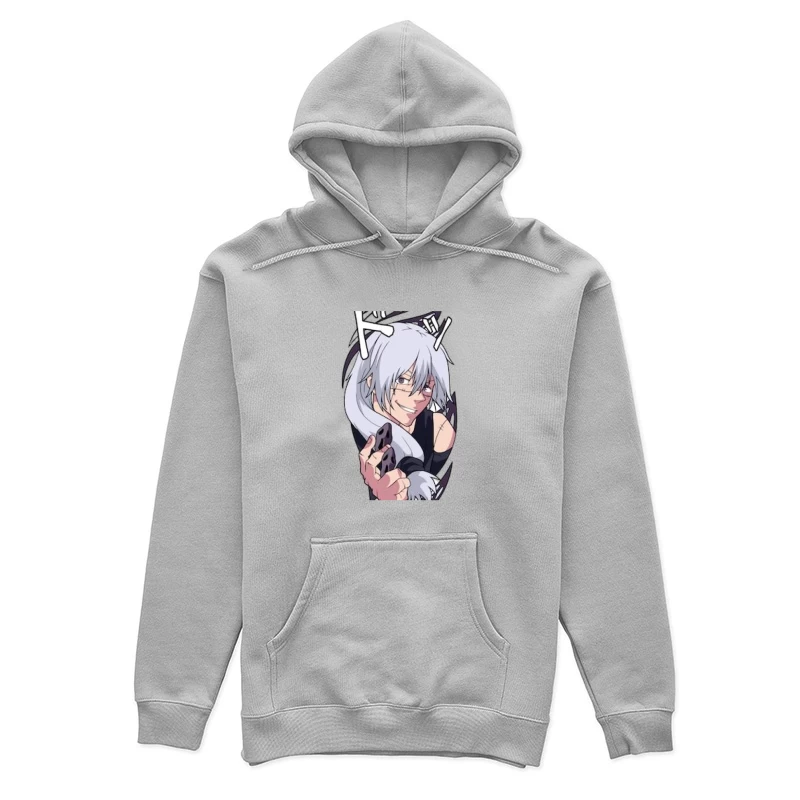 Manga-Charakter mit grauen Haaren Damen Pullover Hoodie