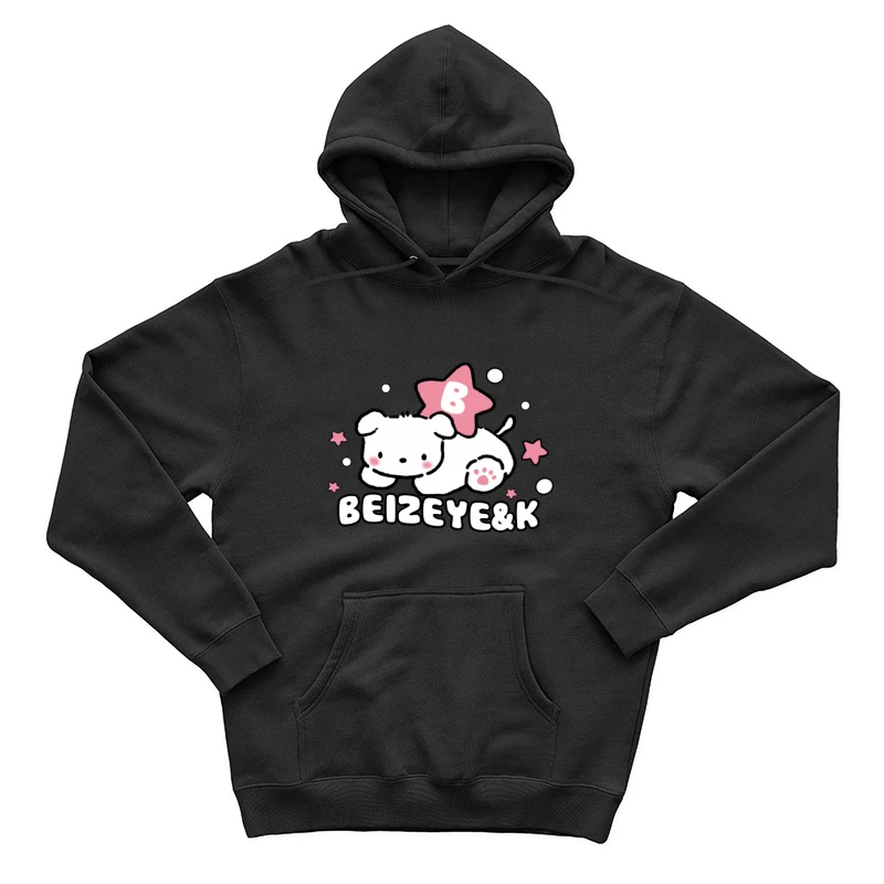 Niedlicher Welpe mit rosa Stern Herren Pullover Hoodie