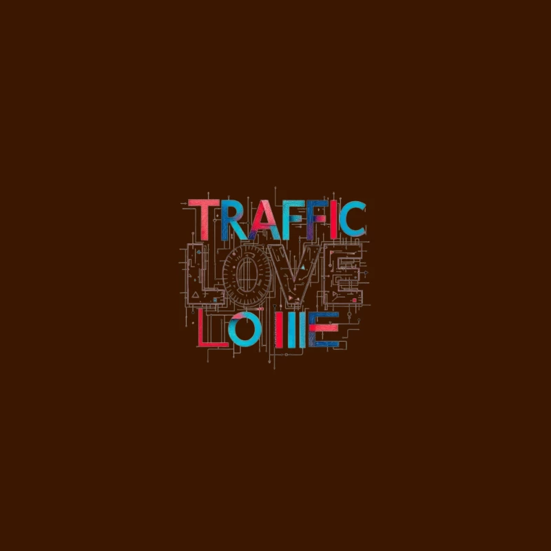 Traffic Love Typography with Technical Design Elements iPhone Case