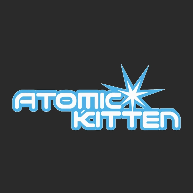 Atomic Kitten Blue Retro Logo Design Baseball Cap