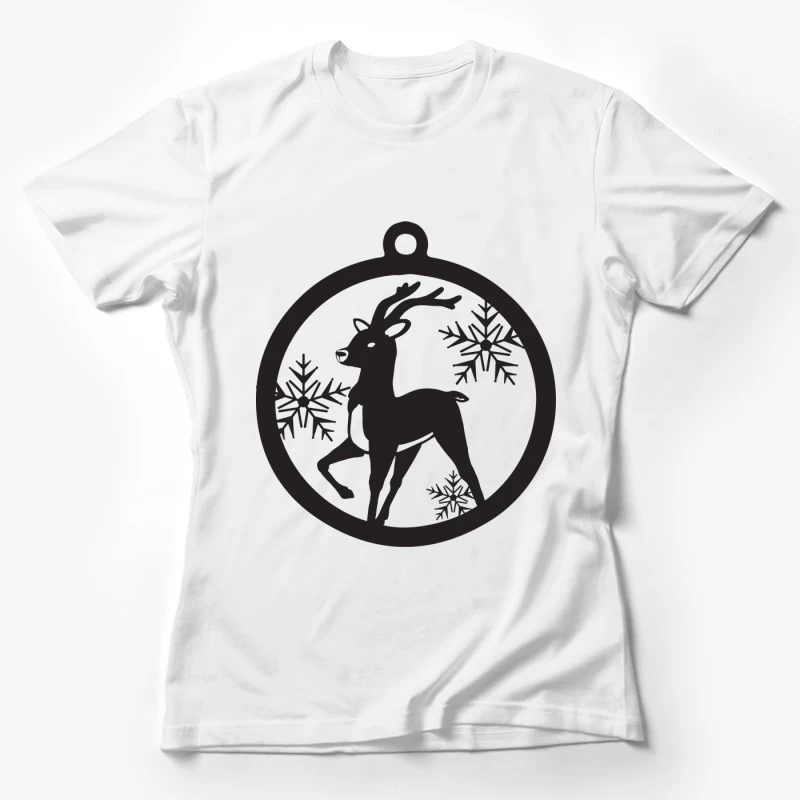 Ornement de renne avec flocons de neige Femme T-Shirt