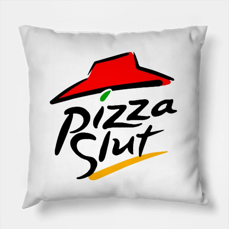 Pizza Hut Classic Red Roof Restaurant Logo Throw Pillow